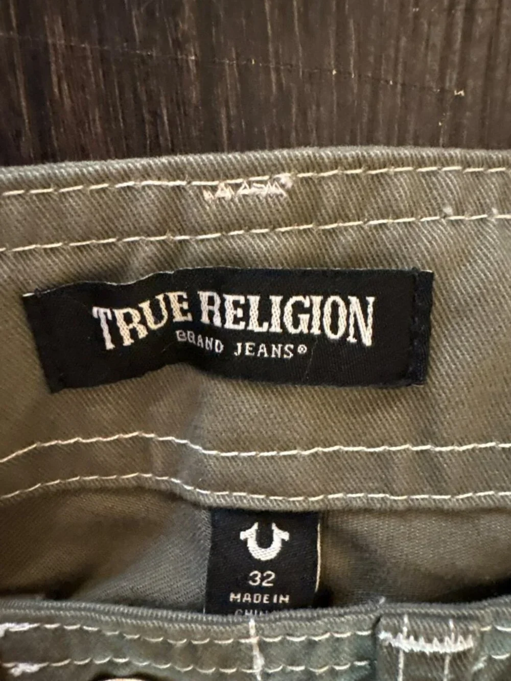NWT True Religion Kalamata Green 108335 Cargo Pants Size 32